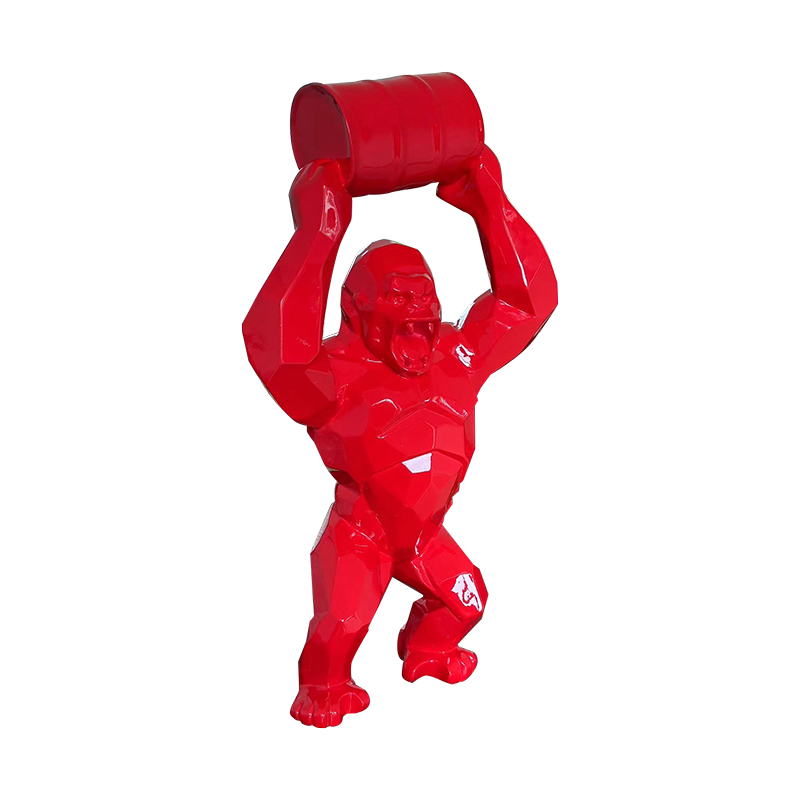 Kong Orangutan tillend bucket sculptuur voor buitenafbeeldingen